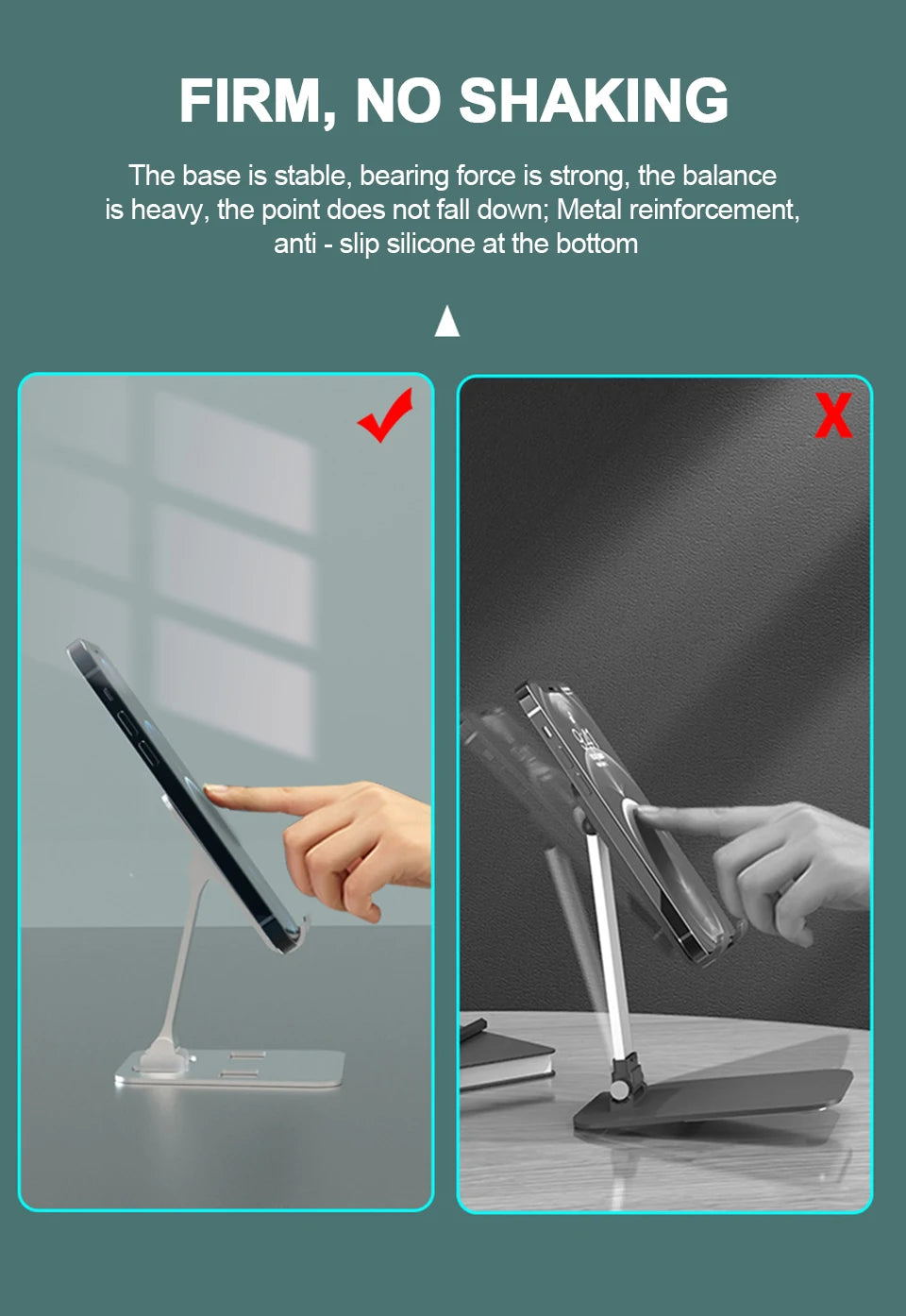 Soporte universal para tableta portátil de aleación de aluminio para iPad, soporte para tableta, soporte ajustable y flexible para teléfono móvil