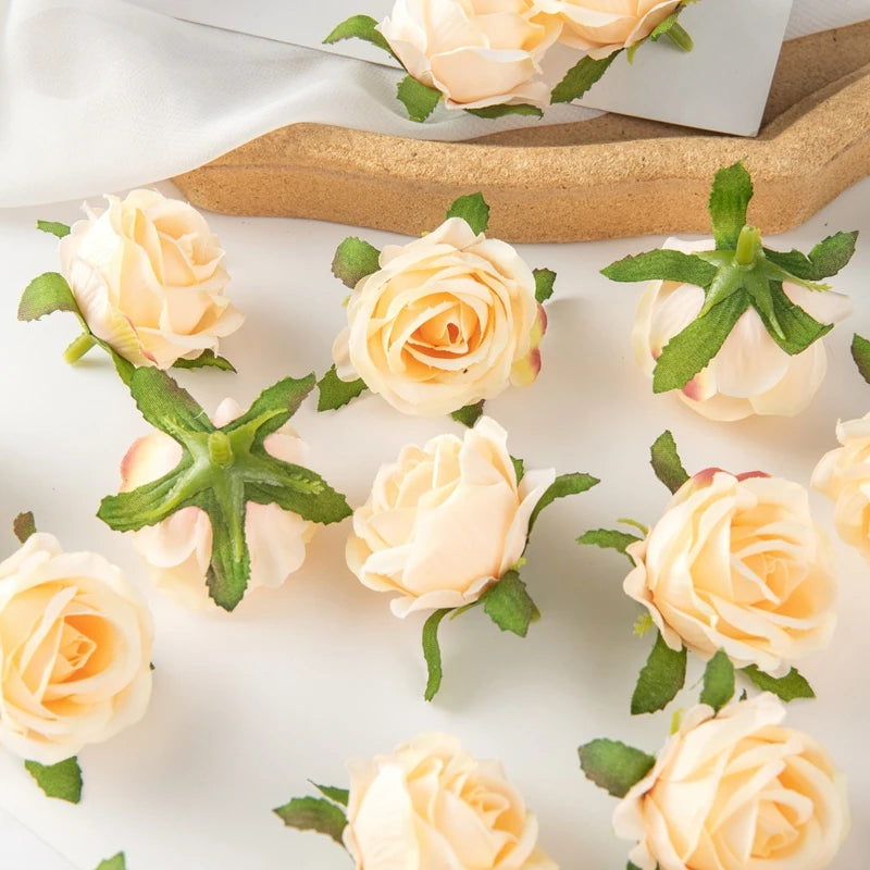 100PCS Silk Artificial Roses for DIY Home Decor Wedding Party Christmas Wreaths and Garden Arrangements