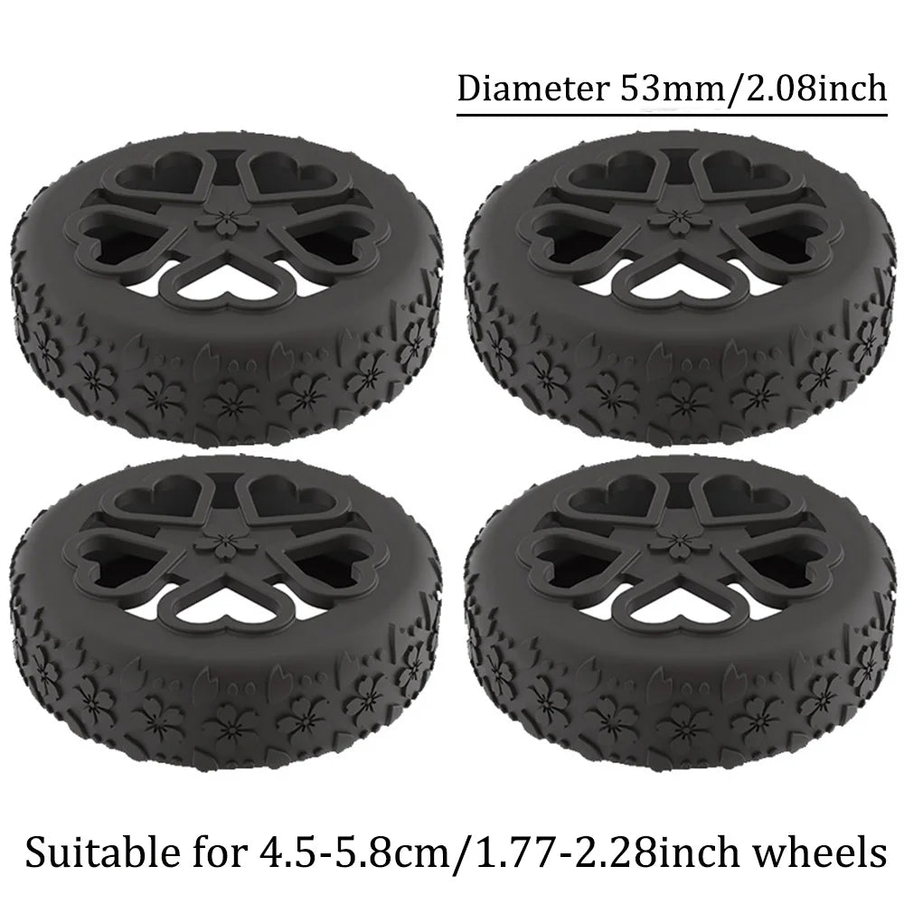 4PC Silicone Suitcase Wheel Protection Case for Quiet Travel
