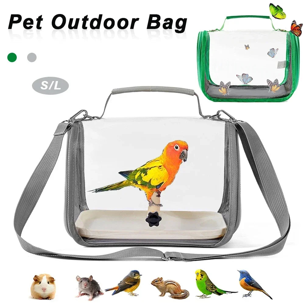 Multi-functional Portable Bird Travel Carrier with Stand Small Pet Transport Cage for Parrot Hamster Lizard Hamster Lizard Bag