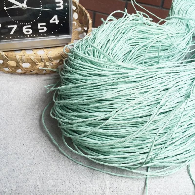 Natural Raffia Straw Yarn 600 Meter 500g for Hand Knitting Crochet Summer Hats Handbags Baskets DIY Craft