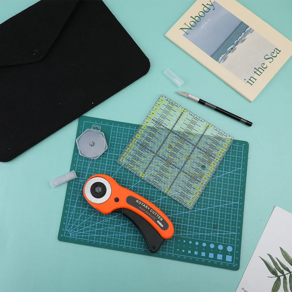 KRABALL Rotary Cutter for Leather and Fabric DIY Projects Ergonomic Roller Knife for Sewing Quilting and Crafting