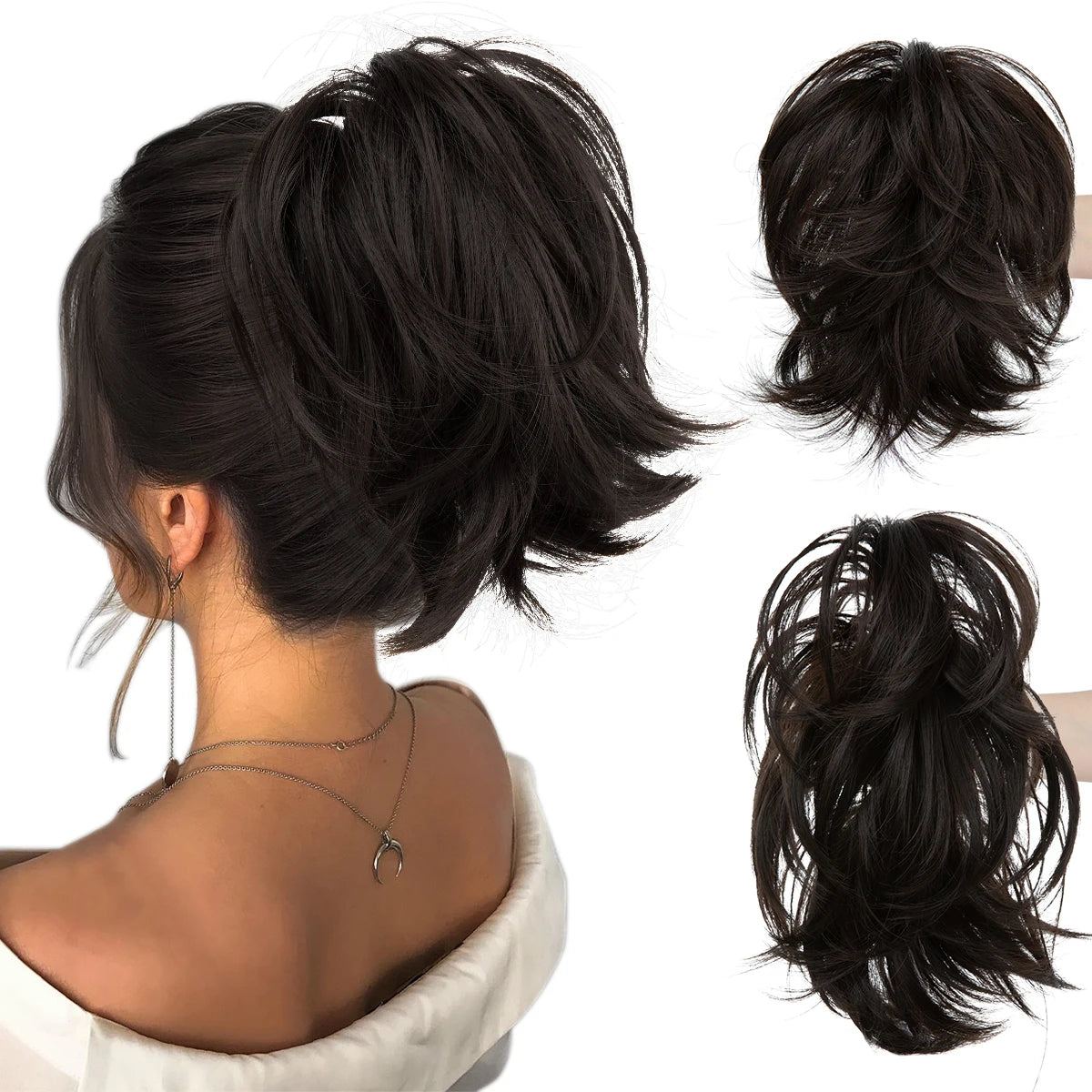Premium Synthetic Claw Clip Ponytail Extension Hairpiece for Women P025