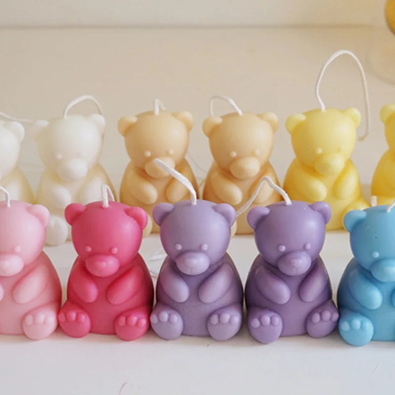 3D Cute Cartoon Bear Silicone Candle Mold Gift Making Kit