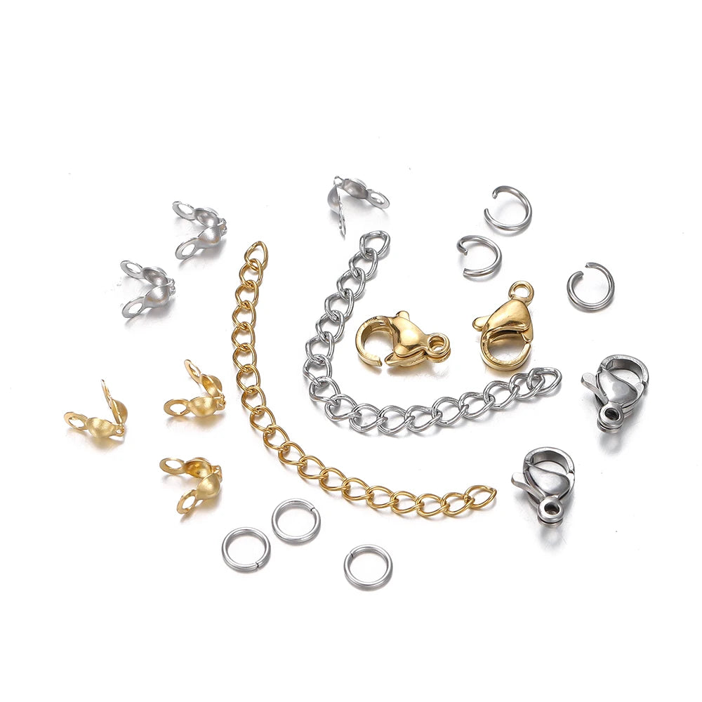 210-400Pcs Box Jewelry Making Kits with Clasp and Jump Rings