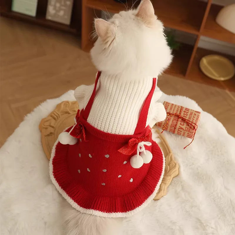 HOOPET Cat Clothes Cat Cat Muppet Autumn and Winter Devon Christmas's Sweater Pet Winter Kitten Warm Winter Anti-shedding