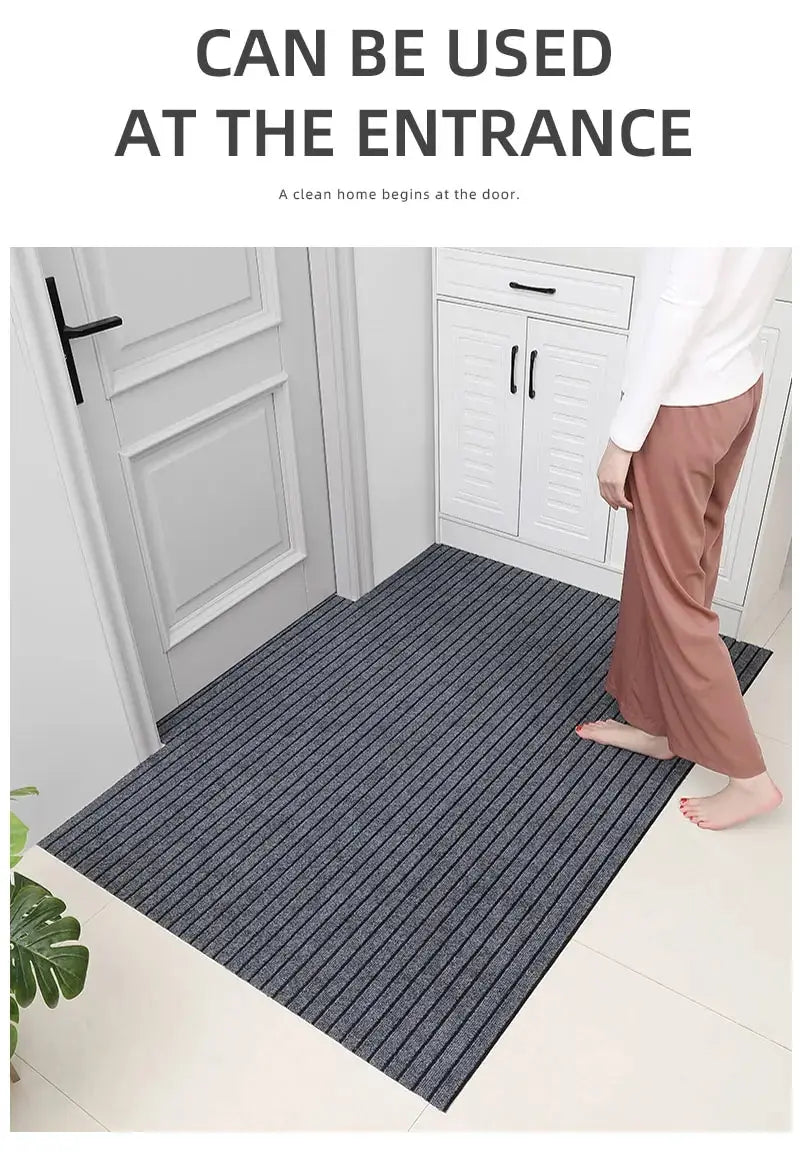Alfombrilla cuadrada minimalista moderna: duradera, resistente a las manchas y la decoloración, base de goma antideslizante, lavable a máquina para interior y exterior