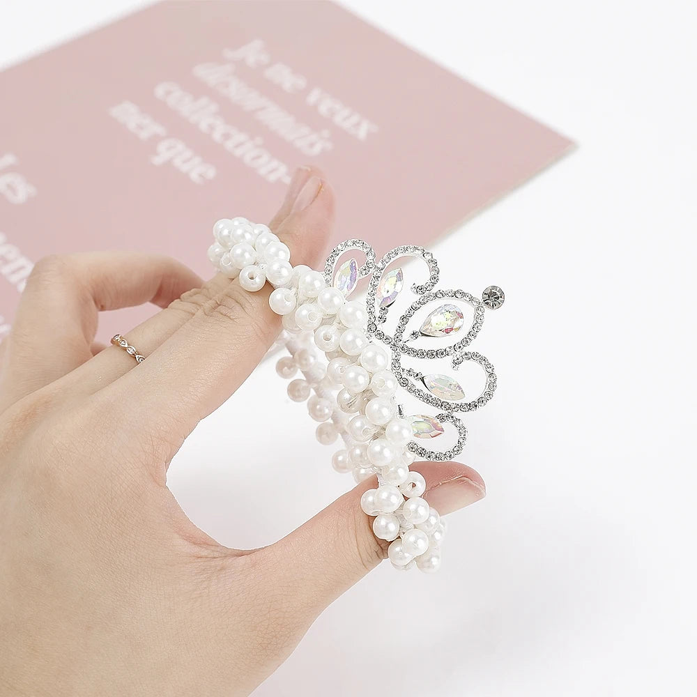 New Fashion Pearl Crown Princess Hair Bands for Girls