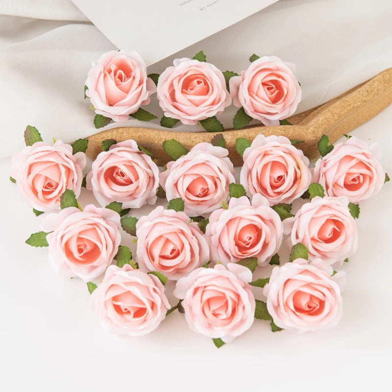 100PCS Silk Artificial Roses for DIY Home Decor Wedding Party Christmas Wreaths and Garden Arrangements
