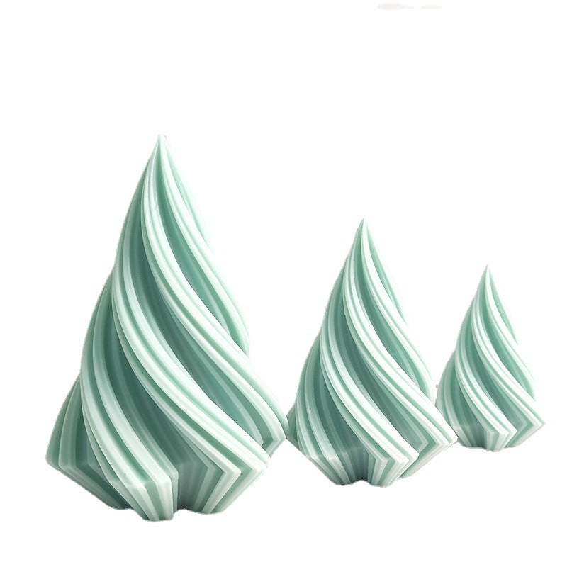 Large Silicone Christmas Tree Candle Mold 3D Wavy Striped Design for Crafting Soaps and Resins Home Decor Essentials
