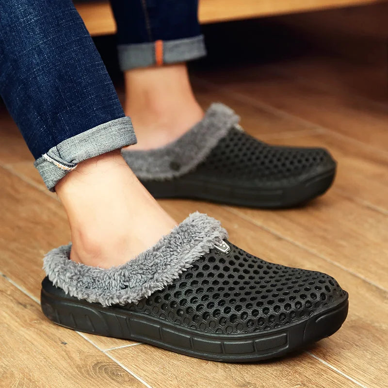 YRZL Winter Slippers Men Women Indoor Warm Non Slip Clogs