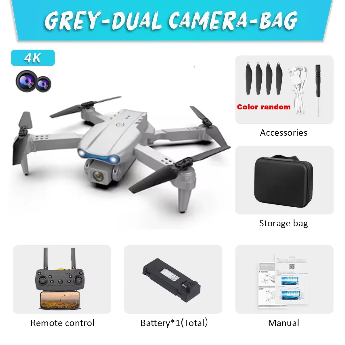 E99 Pro Drone Quadcopter HD 6K Photography Remote Control Toys
