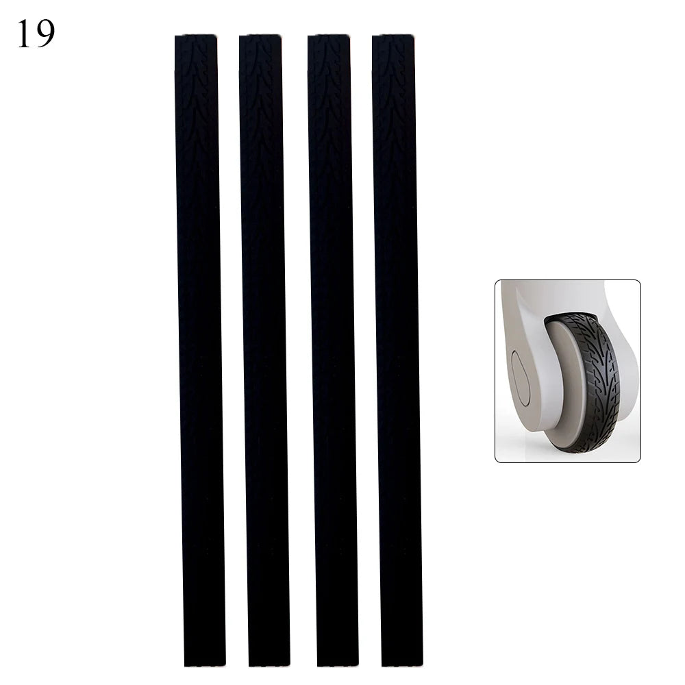 4PC Silicone Suitcase Wheel Protection Case for Quiet Travel