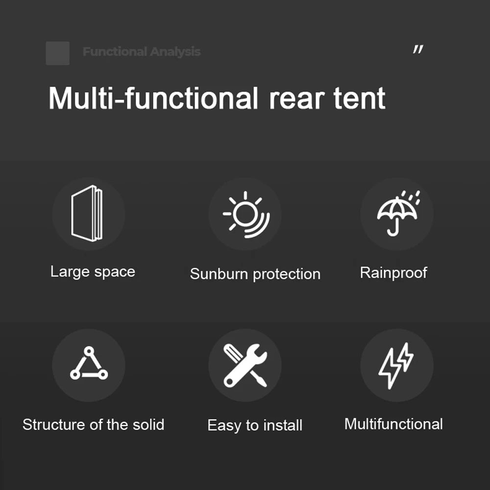 Outdoor Car Rear Tent Camping Canopy Sunshine-Proof Rain-Proof