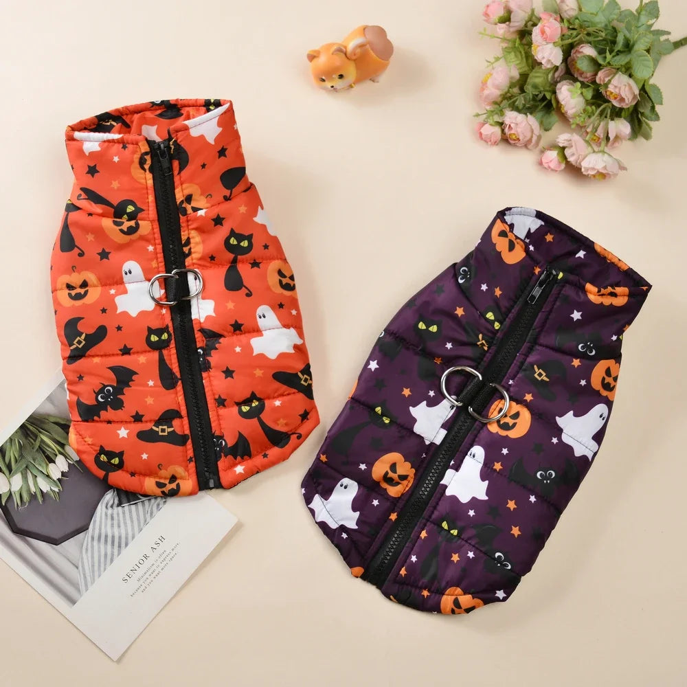 Winter Dog Clothes Halloween Pets Coat Cute Pumpkin Print Puppy Jacket Festival Puppy Gift Party Pet Schnauze Chihuahua Costume