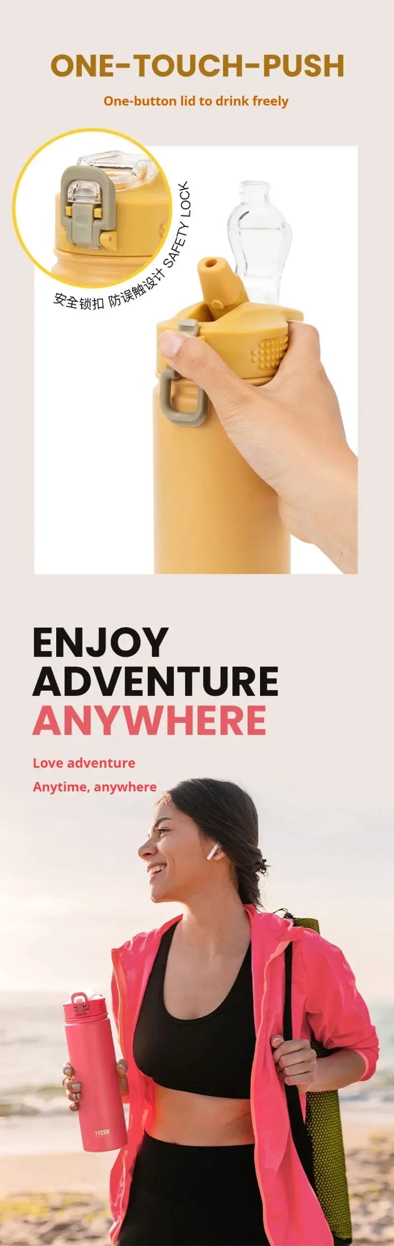 Insulated Stainless Steel Water Bottles – 600ml / 750ml Travel Thermos for Hot & Cold Drinks