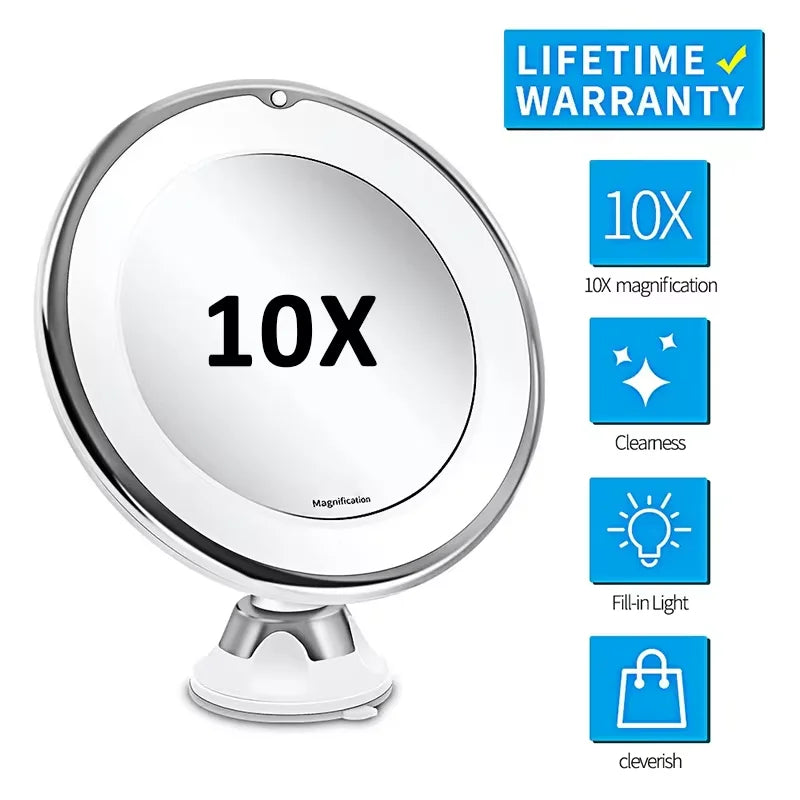 Lighted Makeup Mirror with LED Lights 10x Magnifying Portable Vanity Mirror