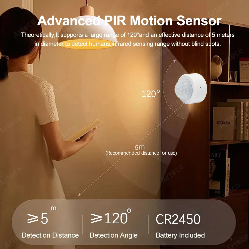 Sensor de movimiento PIR inteligente Zigbee 3.0 Detector de movimiento del cuerpo humano por infrarrojos Sensor de alarma de seguridad Funciona con EWelink Home Assistant