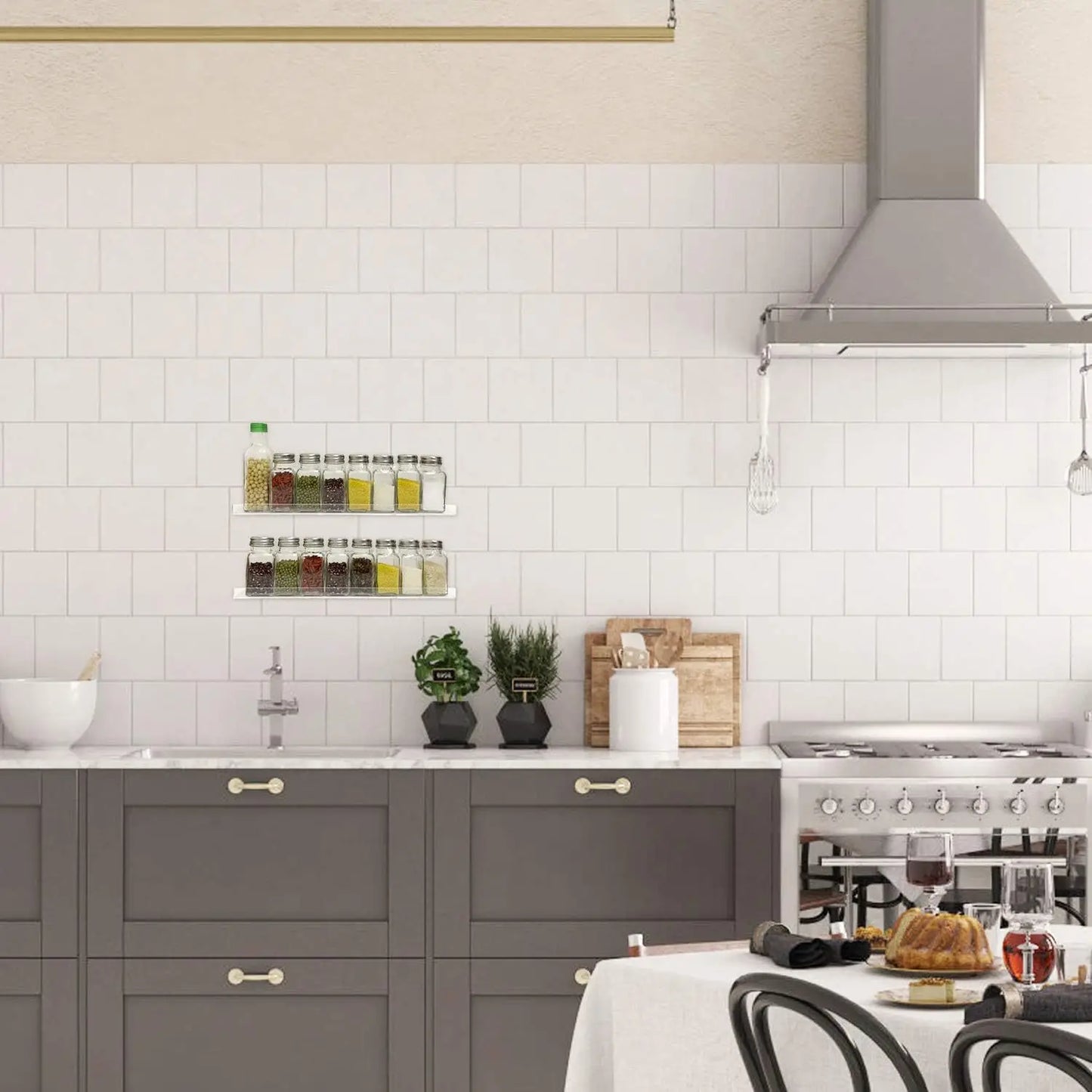 2pc Clear Acrylic Storage Rack Wall Mounted Shelf Organizer