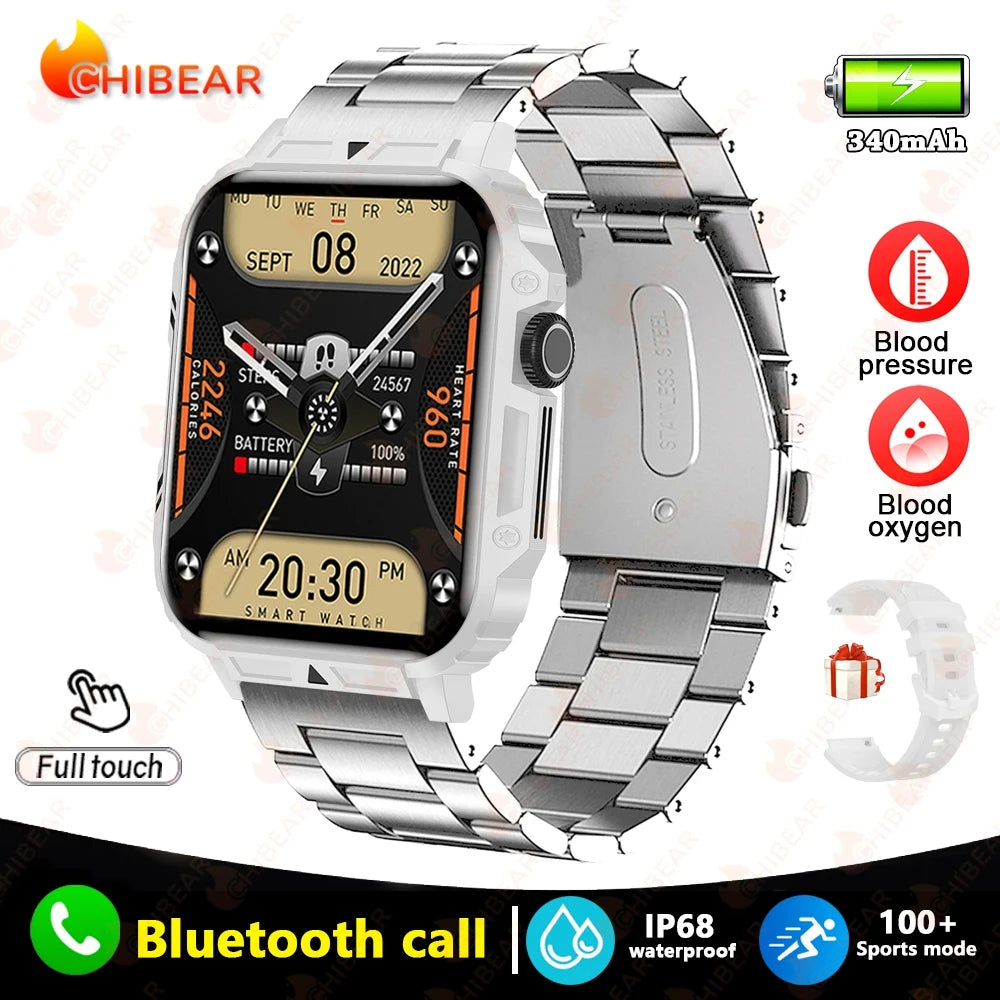 Military Outdoor GPS Sports Smart Watch Men 1.95 Inch Bluetooth Call Heart Rate Blood Oxygen for Android IOS