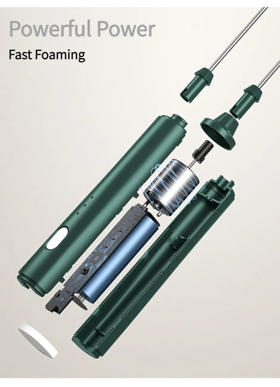 1 PCS USB Rechargeable Handheld Egg Beater 3 Speeds Milk Frother