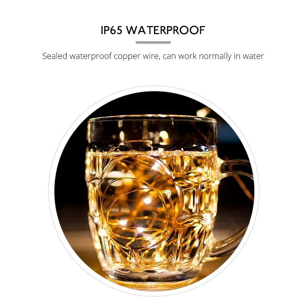 10M 5M 3M 2M Copper Wire LED Tinsel Garland Fairy Lights