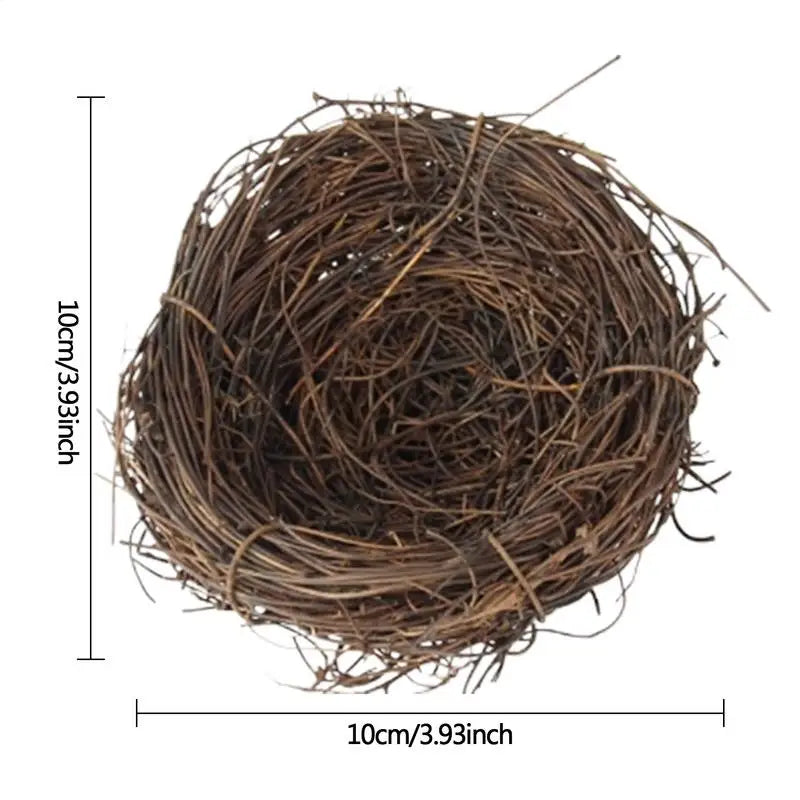 Bird Nest Handmade Woven Rattan Bird House Flat Base Small Animal Bed House For Garden Backyard Habitat Bird Cage Accessories