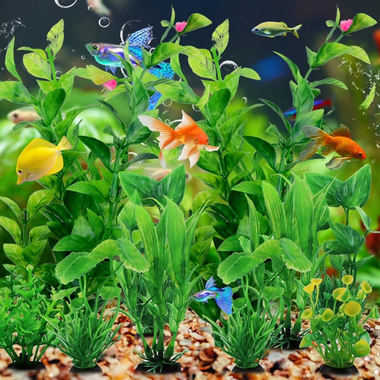 Fish Tank Accessories Green Plants 10pcs Green Fish Tank Decorations Aquarium Artificial Plastic Plants Decor Plastic Plants