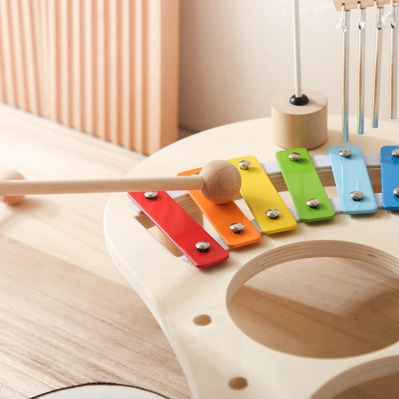 Baby Montessori Musical Xylophone and Aeolian Bells Educational Wooden Toy for Newborns and Toddlers Perfect Birthday Gift