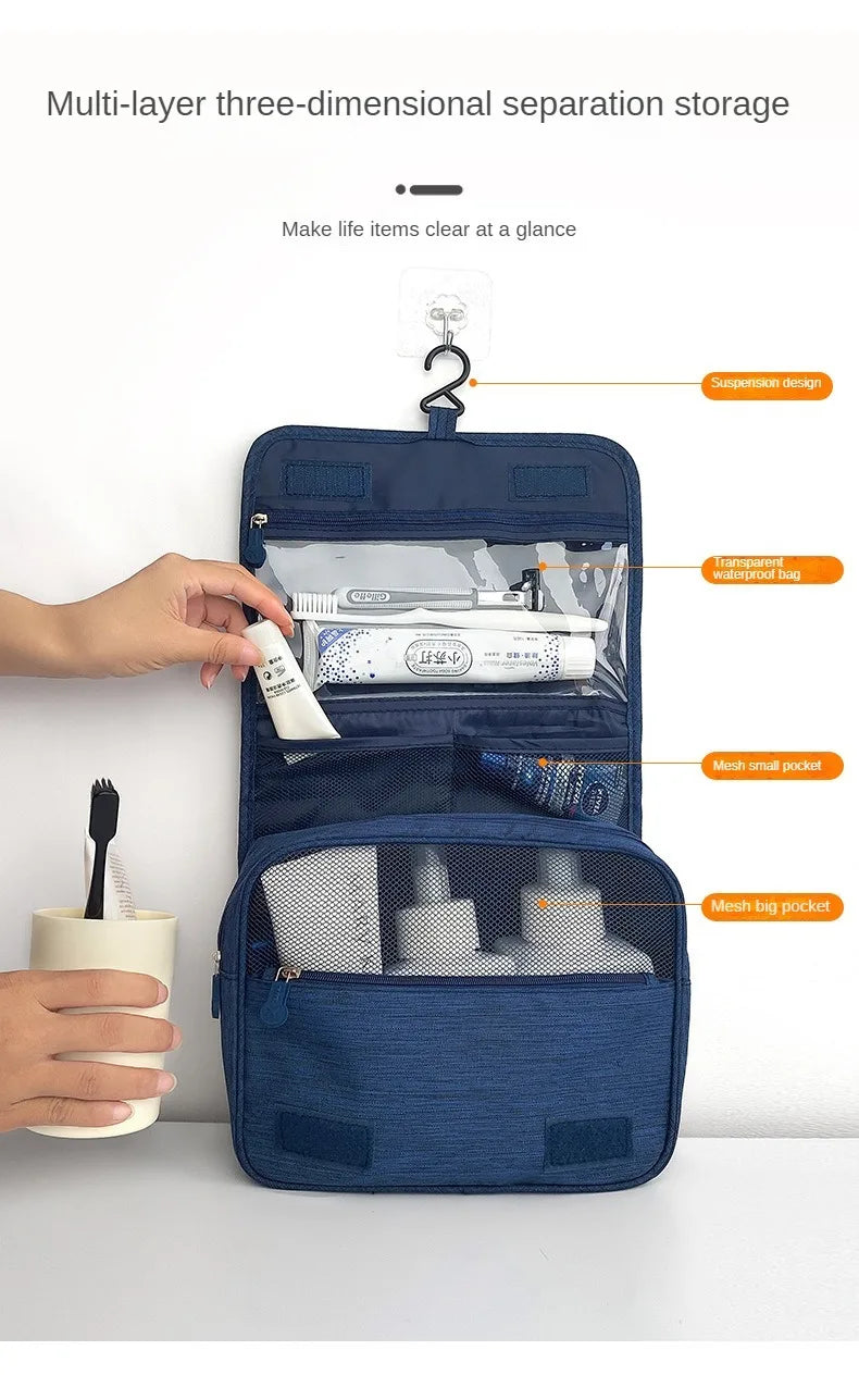 1pc Foldable Toiletry Bag Organizer for Travel and Makeup