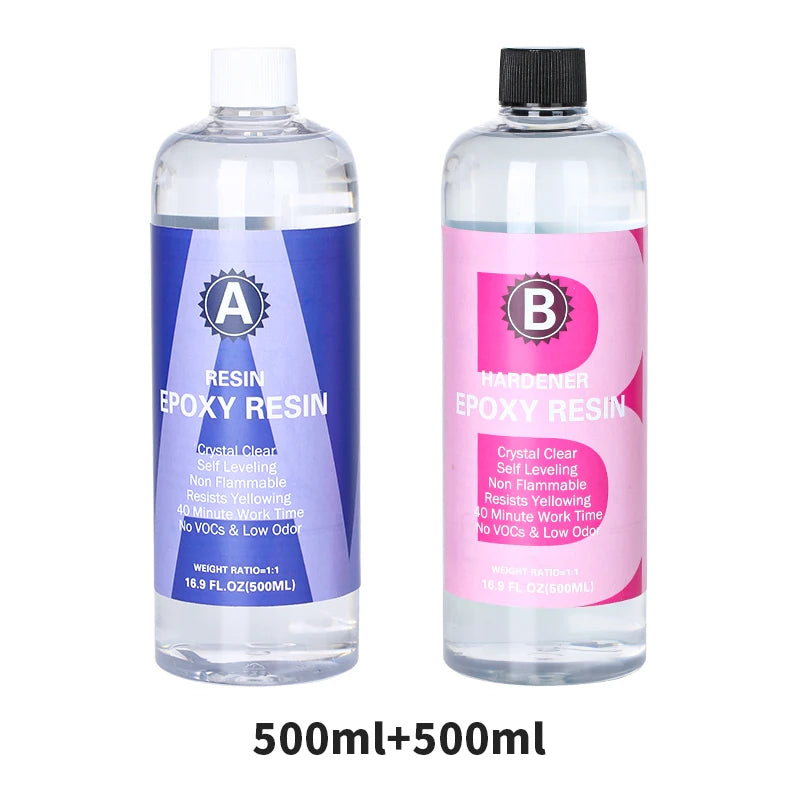 1 to 1 Crystal Clear Epoxy Resin Kit for Coating and Casting High Gloss Bubbles Free Art Supplies for DIY Jewelry and Crafts