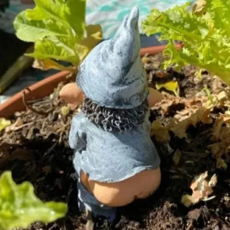 Outdoors Resin Statue Naughty Knome Figurine Garden Ornament