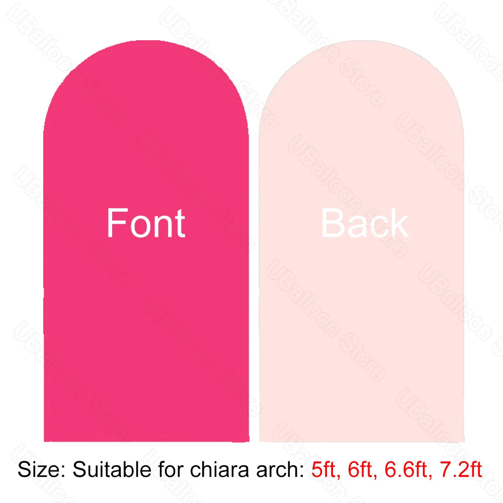 2M Chiara Arch Cover Double Sided White and Hot Pink Fabric Backdrop for Birthday Baby Shower and Wedding Decorations