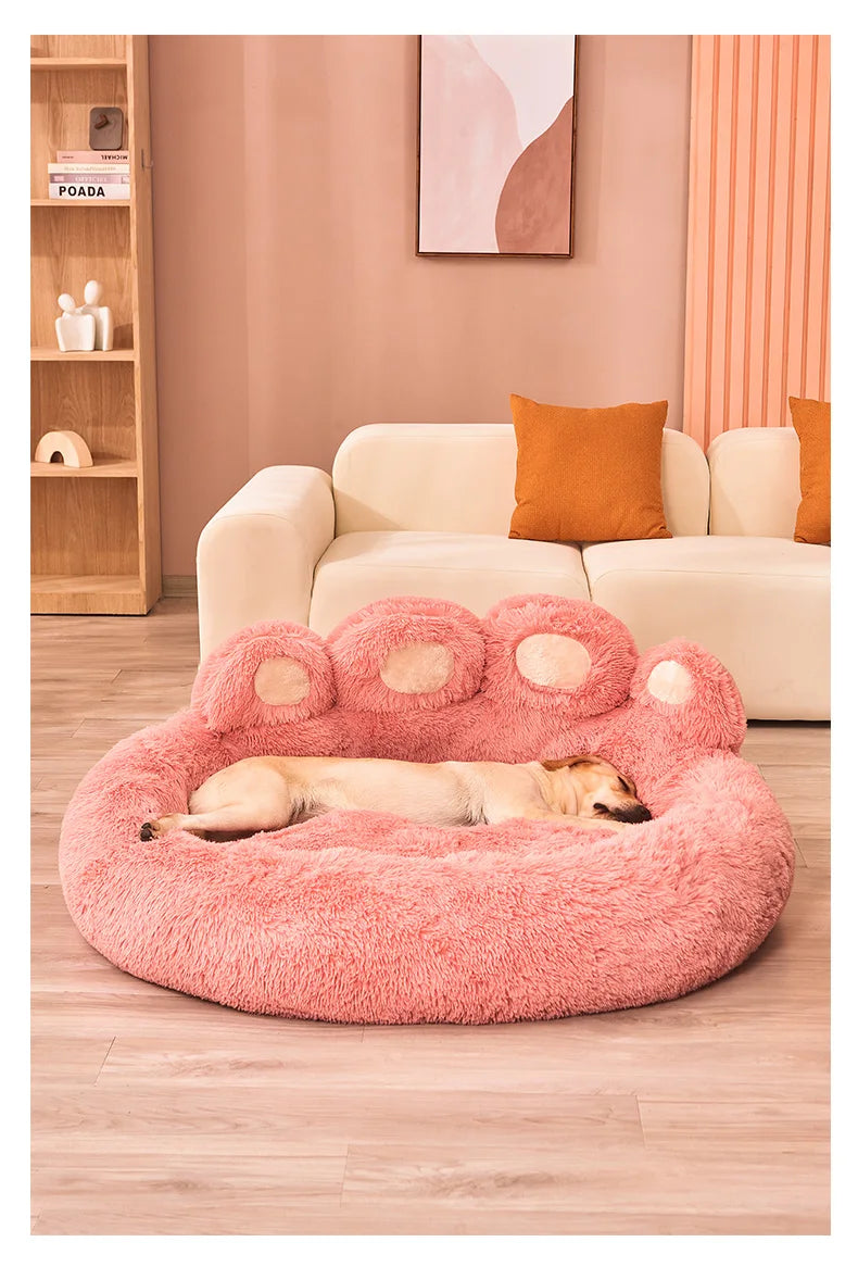 Fluffy Large Dog Bed for Pets Cozy Soft Sofa Basket Mat for Dogs and Cats Plush Kennel Blanket Accessories