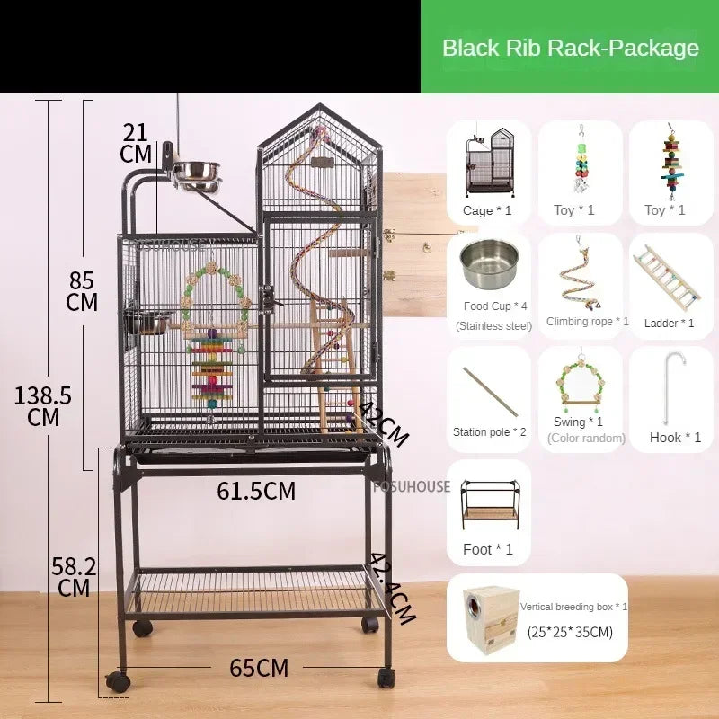 Indoor Starling Canary Pet Fences Outdoor Aesthetic Bird Carrier Decorative Bird Cages Large Parrot CageSpecial Breeding Cage W