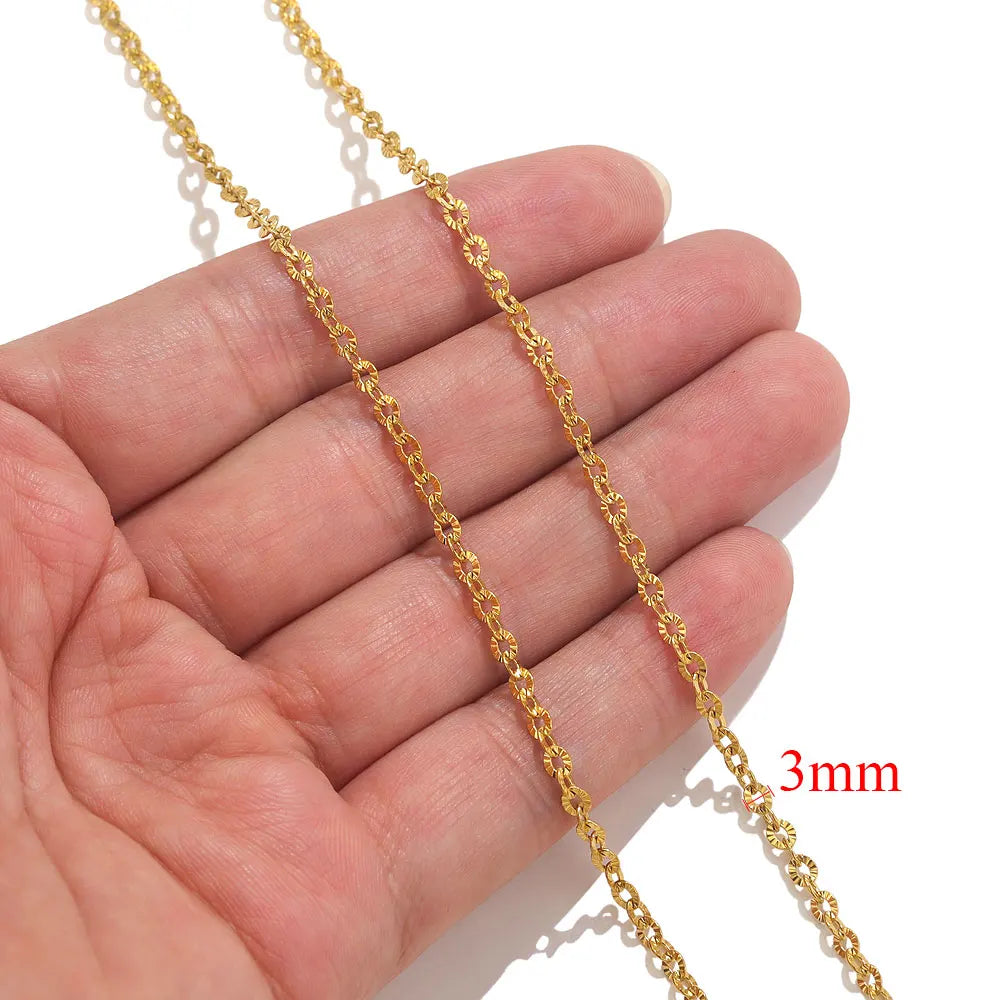 2 Meters Lips Beads Chain for Jewelry Making Gold Findings