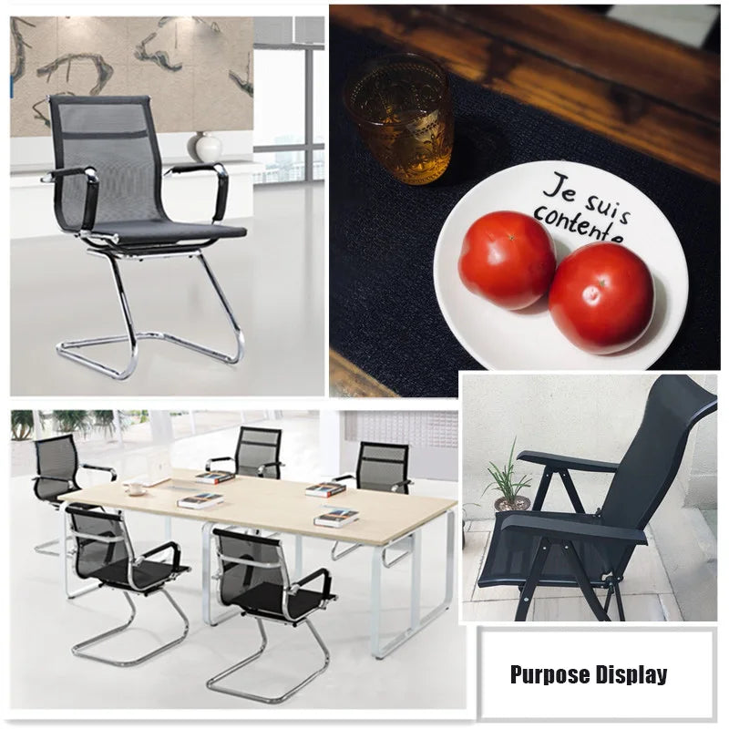 High Quality Waterproof Teslin Mesh Fabric for DIY Office Chair Recliner and Beach Lounge Use in Black