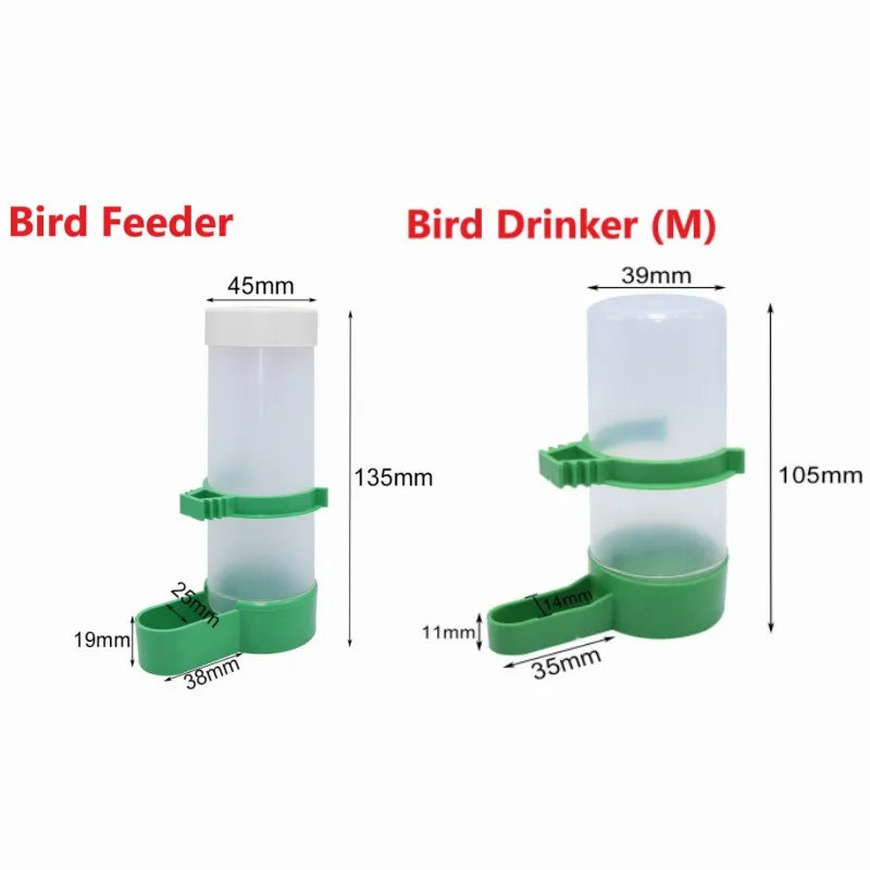 2PCS Bird Feeder Plastic Food Water Feeding Automatic Drinker Parrot Pet Parrot Drinking Cup Bowls Pet Bird Supplies Dispenser