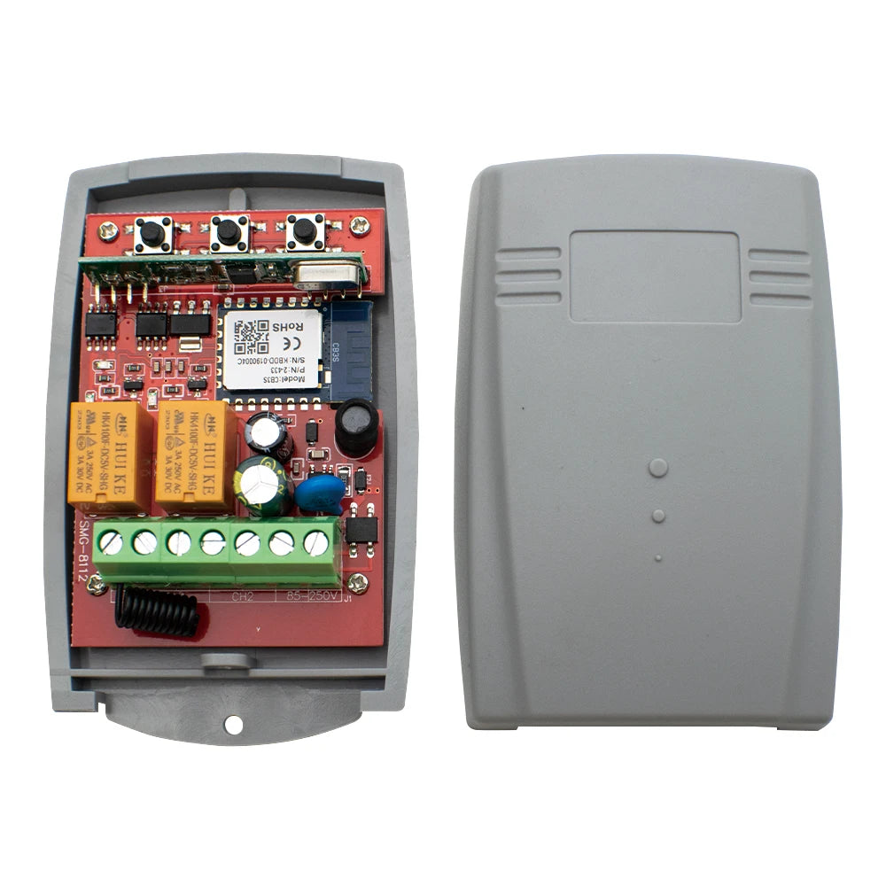 2 Channel WiFi Tuya Smart Garage Gate Opener Remote Control Receiver with 433MHz Transmitter