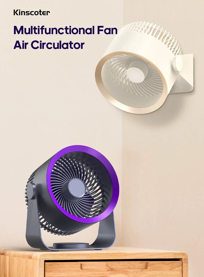 KINSCOTER Multifunctional Electric Fan Circulator Wireless Portable Quiet Desktop Wall Ceiling Air Cooler