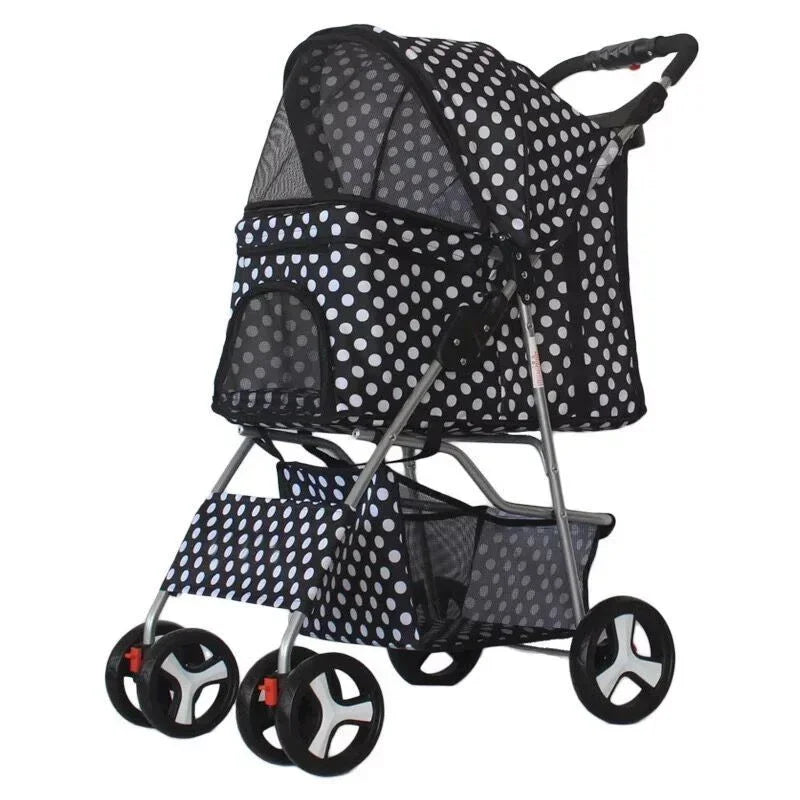Pet Stroller Lightweight Folding Universal Wheel Cat Dog Travel Breathable Pet Stroller Outdoor Stroller for Small Medium Pets