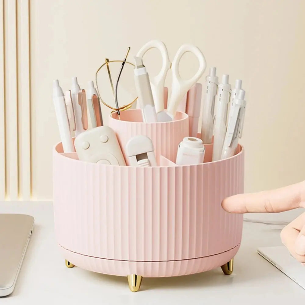 360 Rotating Makeup Brush Holder Portable Cosmetic Organizer
