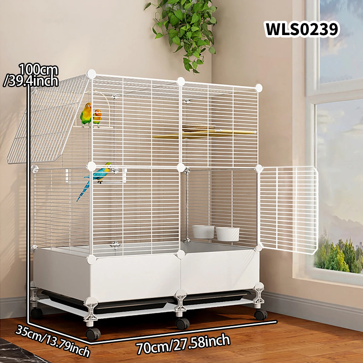 Household Bird Cage with Tray Large Tiger Skin Black Phoenix Peony Starling Special Parrot Cage New Luxury House