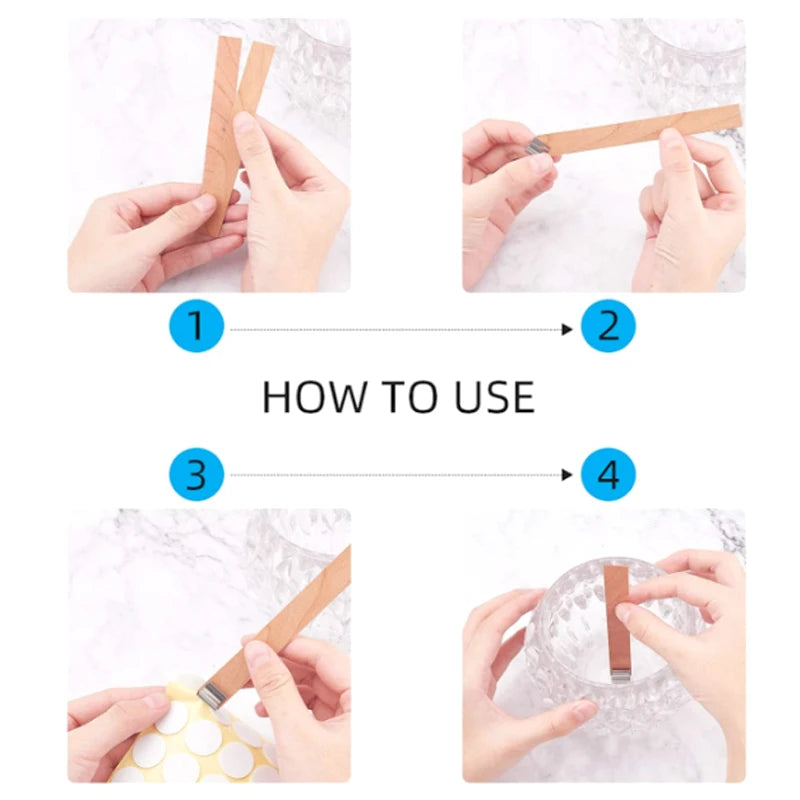 30pcs Wooden Candle Wicks Set with Clip Base for DIY Candle Making