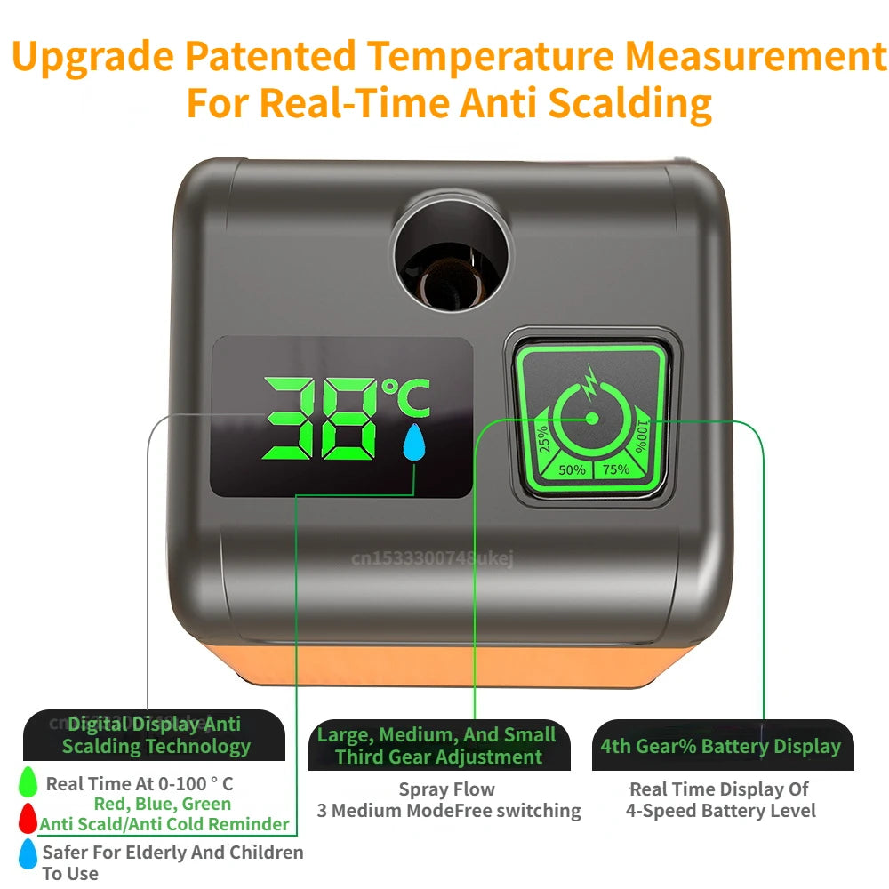Outdoor Camping Shower Portable Electric Pump IPX7 Waterproof Digital Display
