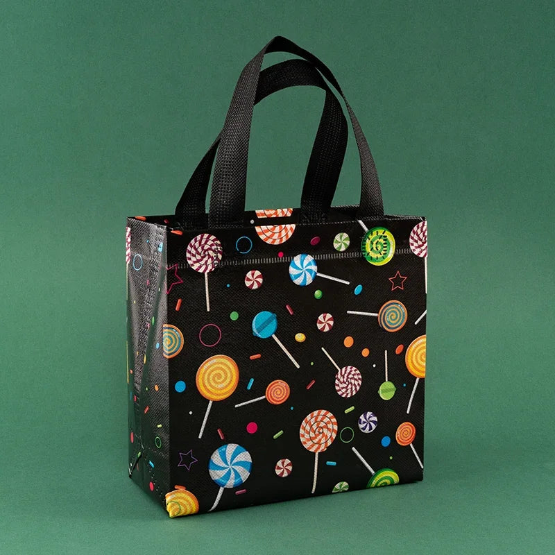 Waterproof Black Non-Woven Fabric Bags Set of 12 or 30 for Clothes Snacks Toys Ideal for Baby Showers Weddings and Party Decorations