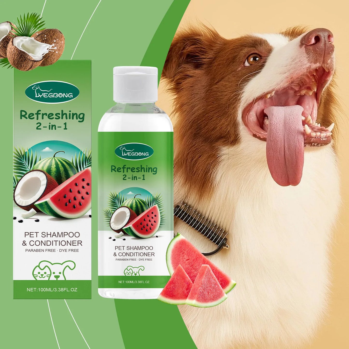 YEGBONG Refreshing 2-In-1 Pet Shampoo And Conditioner Itch Skin Moisturizing Dirt Odor Removal Conditioner Dog Shower Gel