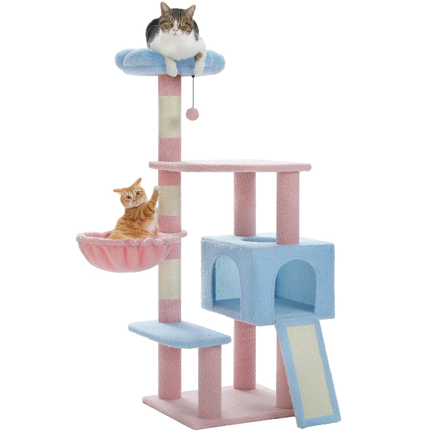 Flower Cat Tree Multi-Level Tower with Sisal Posts and Top Perch