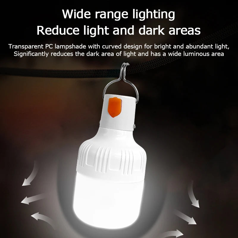 2pcs Rechargeable LED Emergency Portable Lights for Camping
