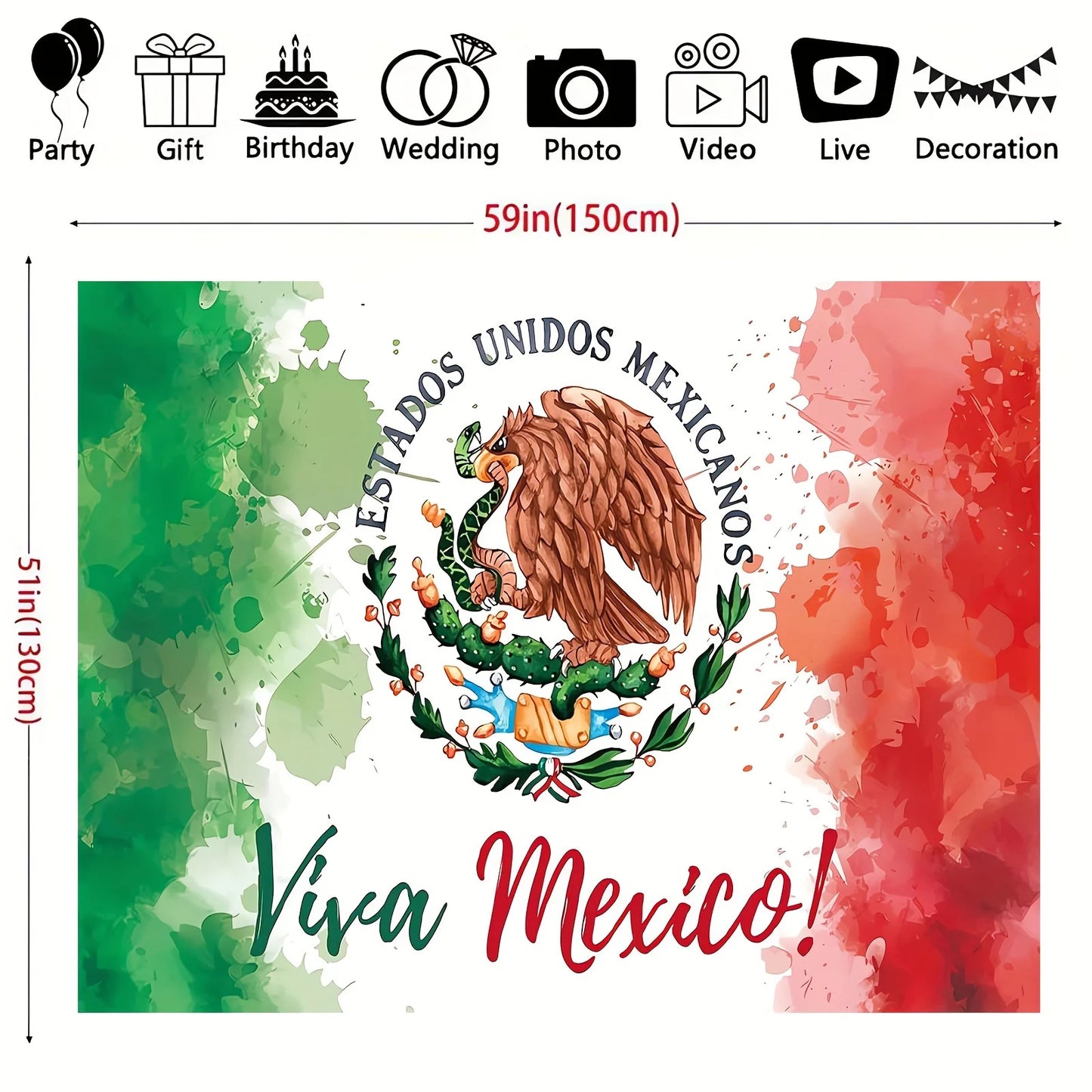 Mexican background banner Independence Day party